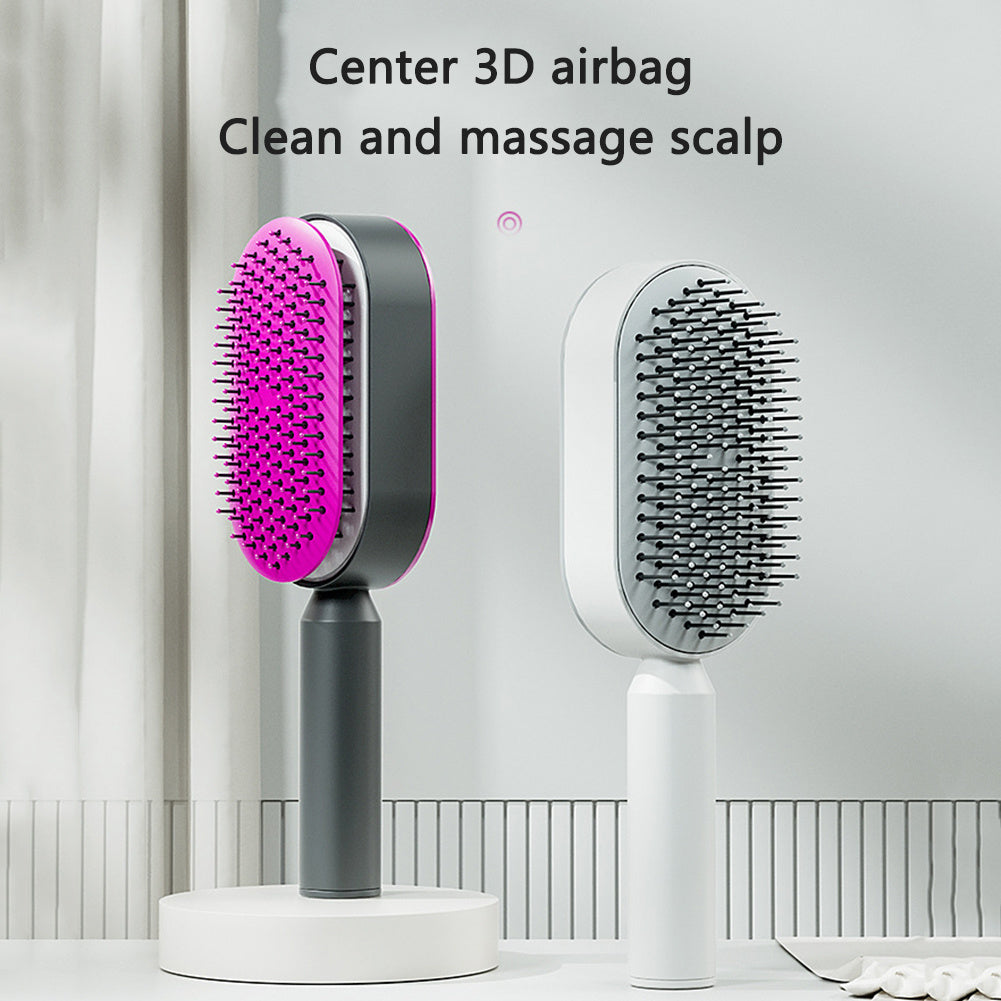 SilkGlide™ Smart Detangling Brush – One-Click Clean + Scalp Massage