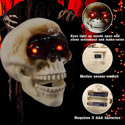 SpookyFloat™ – Animated Floating Skeleton with Sound & Lights for Halloween Haunting