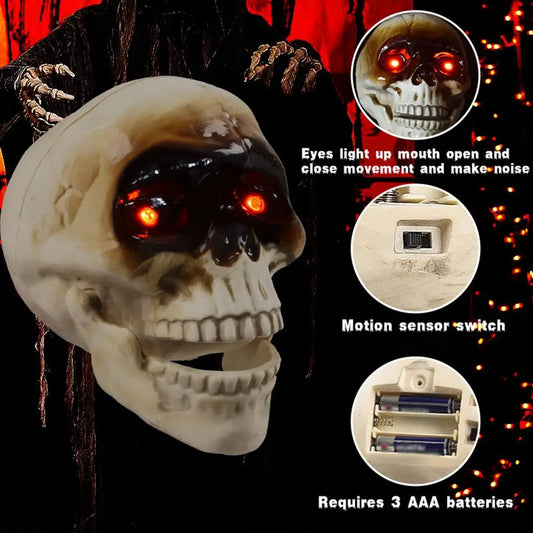 SpookyFloat™ – Animated Floating Skeleton with Sound & Lights for Halloween Haunting
