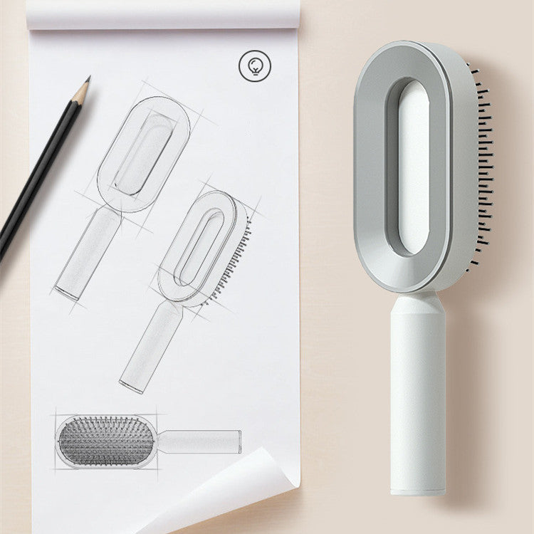 SilkGlide™ Smart Detangling Brush – One-Click Clean + Scalp Massage