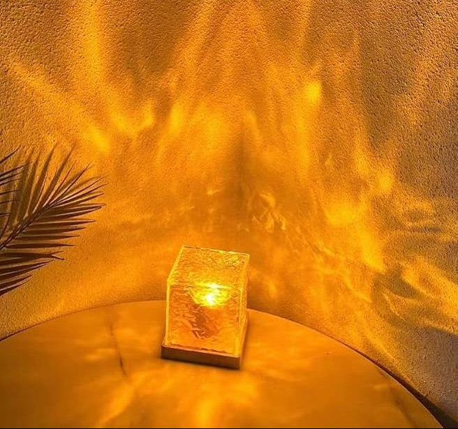 LumiRipple™ – 16-Color Crystal Lamp with Rotating Water Wave Projection