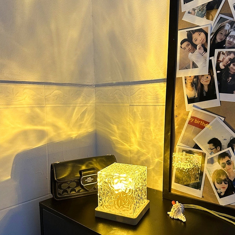 LumiRipple™ – 16-Color Crystal Lamp with Rotating Water Wave Projection