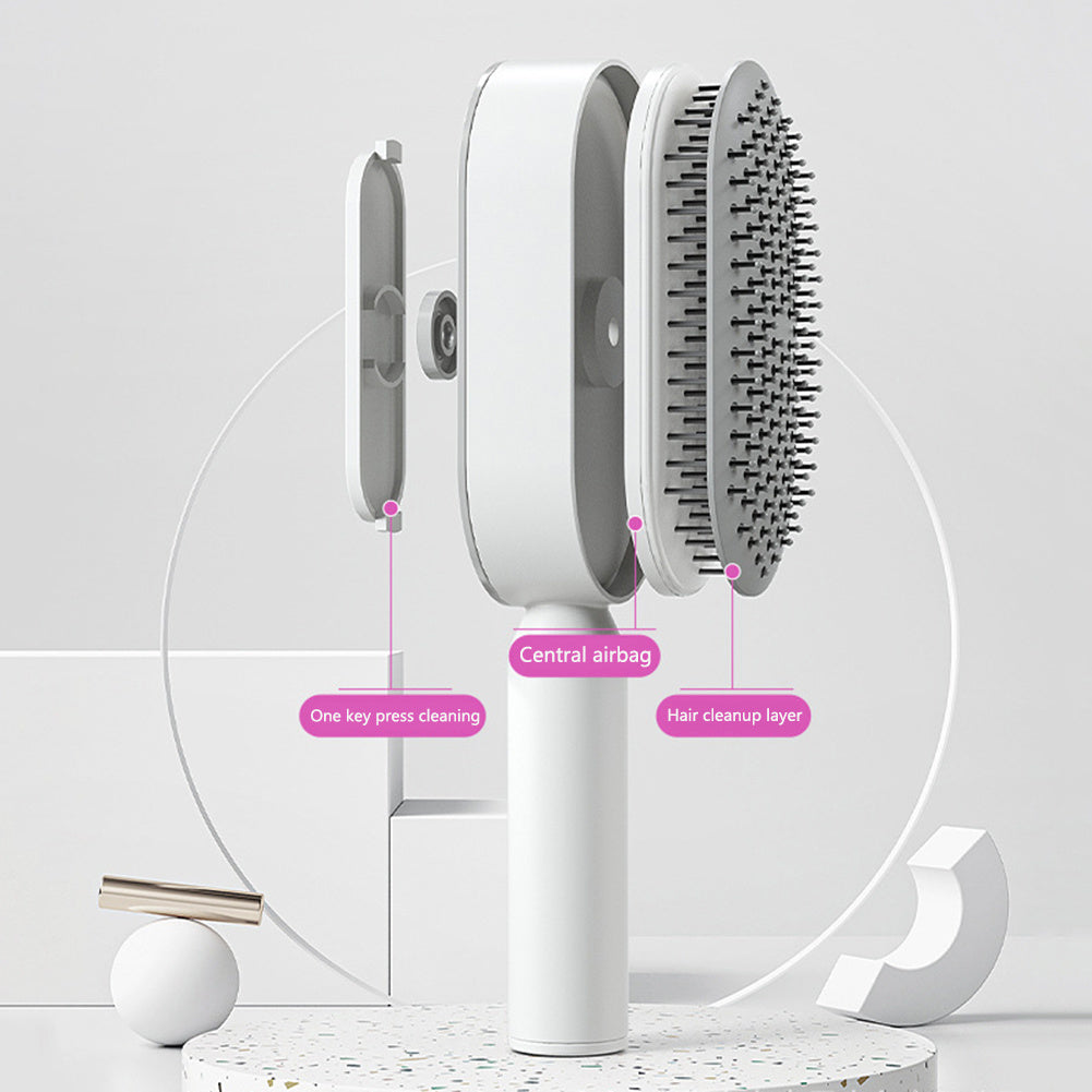 SilkGlide™ Smart Detangling Brush – One-Click Clean + Scalp Massage
