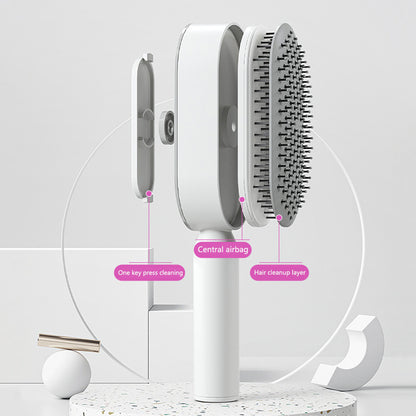 SilkGlide™ Smart Detangling Brush – One-Click Clean + Scalp Massage