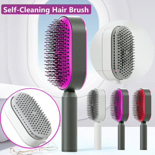 SilkGlide™ Smart Detangling Brush – One-Click Clean + Scalp Massage